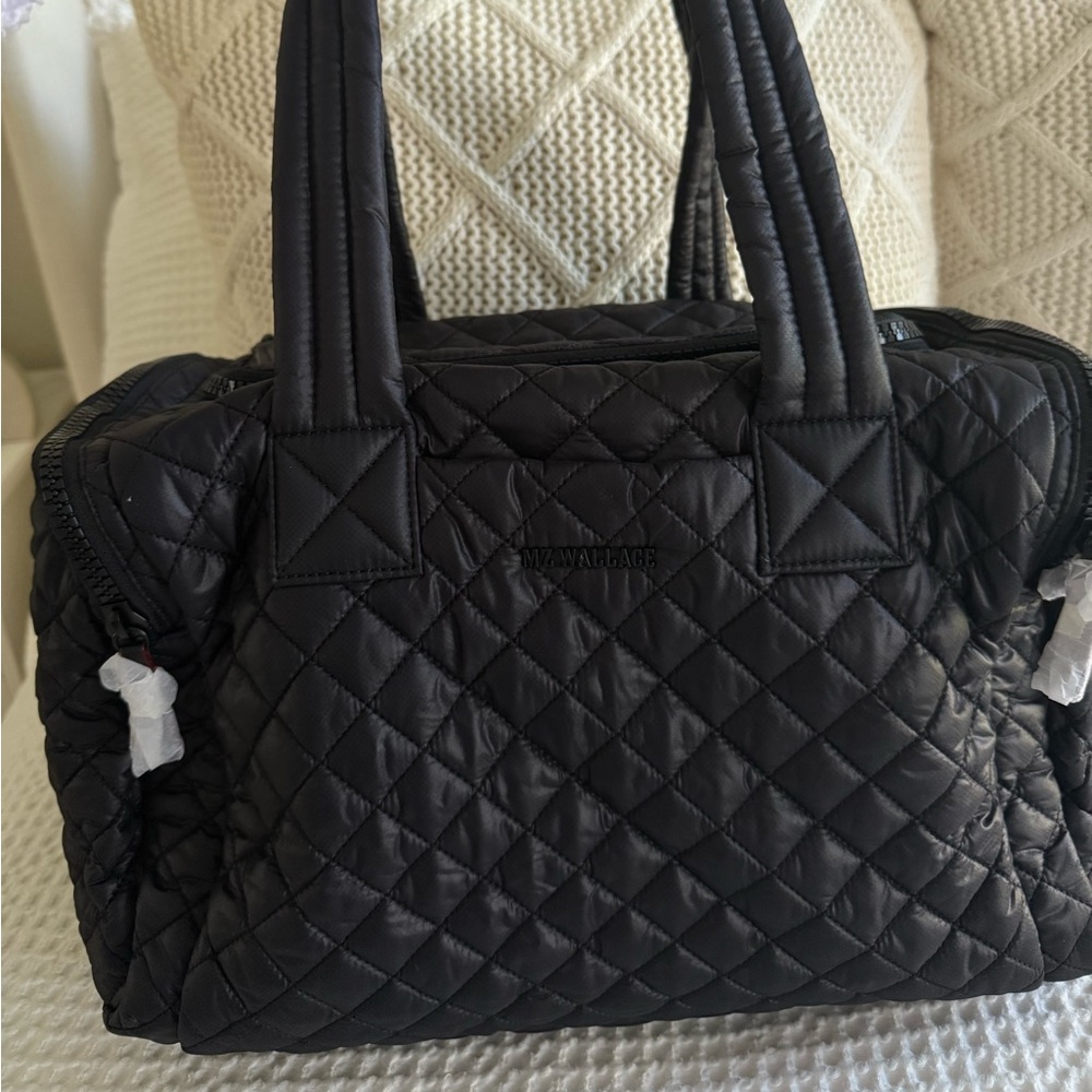 MZ Wallace Black Quilted Metro team duffle